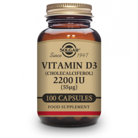 SOLGAR Vitamina D3 2200 UI (55microgramos) (Colecalciferol) 100 cápsulas Vegetales