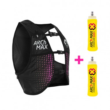 Arch Max Chaleco Hidratación HV-6 Unisex 6 Litros Pink + 2 Hydraflask 500ml