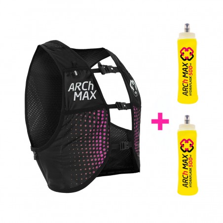 Arch Max Chaleco Hidratación HV-6 Unisex 6 Litros Pink + 2 Hydraflask 500ml