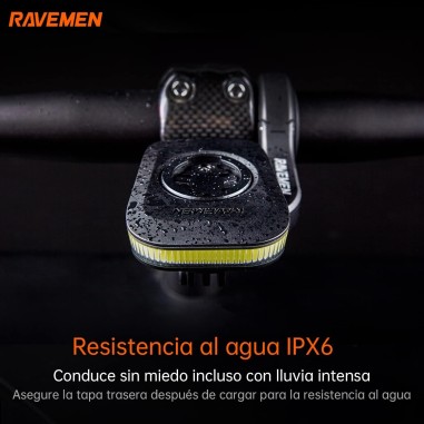 RAVEMEN FR160 LUZ DELANTERA BICICLETA COMPATIBLE GARMIN