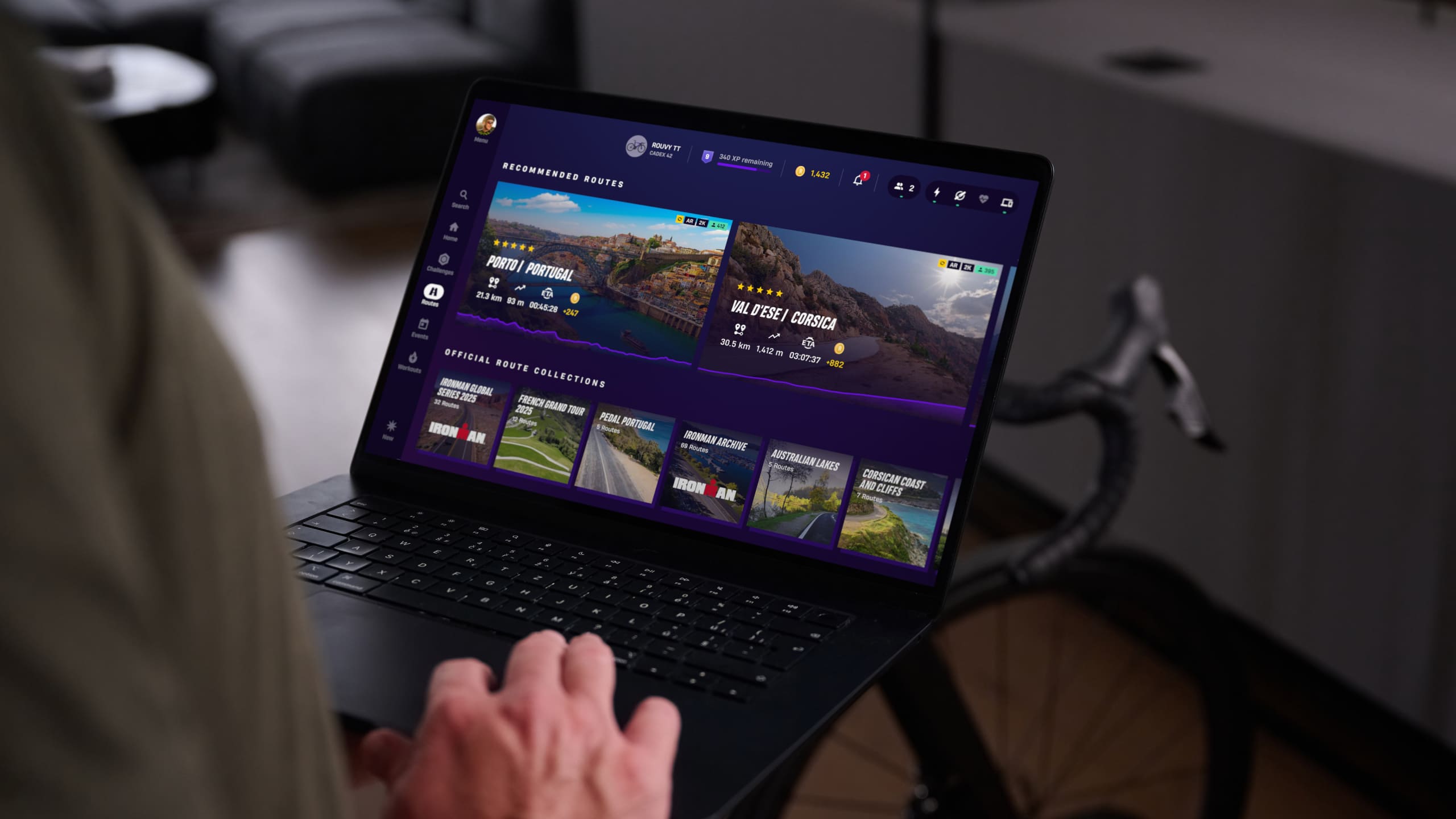 Aplicación ROUVY en portátil